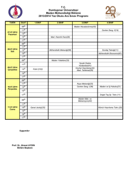 2013/2014 Yaz Okulu Ara Sınav Programı