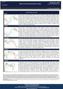 28 Ağustos 2014 Özbey Finansal Danışmanlık Ltd Şti.