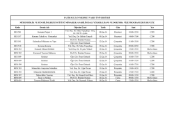 Kodu Dersin Adı &Ouml;ğretim &Uuml;yesi Tarih G&uuml;n Saat Yer RES 501