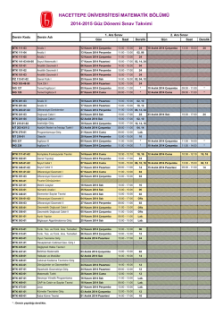 HACETTEPE &Uuml;NİVERSİTESİ MATEMATİK B&Ouml;L&Uuml;M&Uuml; 2014