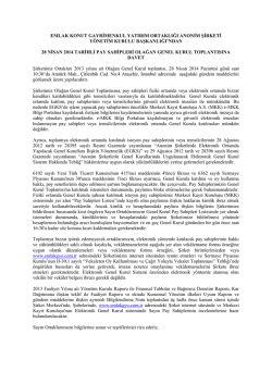 2013 Yılı Genel Kurul Toplantısı Ek-3