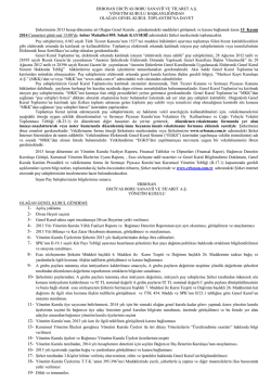 Erbosan 2013 Genel Kurul G&uuml;ndemi ve Vekaletname &Ouml;rneği