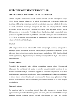 PEDİATRİK OBSTRÜKTİF ÜROPATİLER