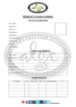 &Ouml;ğrenci Tanıma Formu