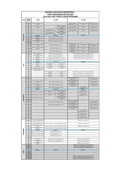 &ccedil;ankırı karatekin &uuml;niversitesi kimya m&uuml;hendisliği b&ouml;l&uuml;m&uuml; 2014