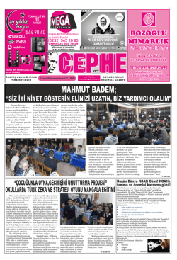 19.11.2014 Tarihli Cephe Gazetesi