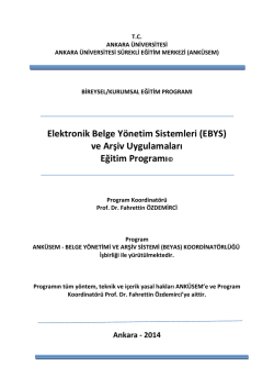 Elektronik Belge Yönetim Sistemleri (EBYS) ve Arşiv Uygulamaları