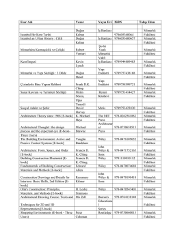 Eser Adı Yazar Yayın Evi ISBN Talep Eden Doğan İş Bankası