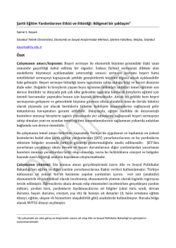 Şartlı Eğitim Yardımlarının Etkisi ve Etkinliği