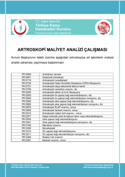 artroskopi maliyet analizi çalışması