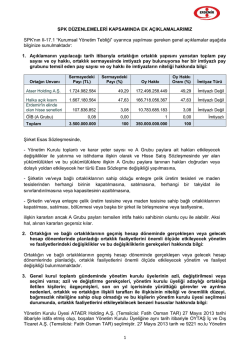 Olağan Genel Kurul Bilgilendirme Dok&uuml;manı