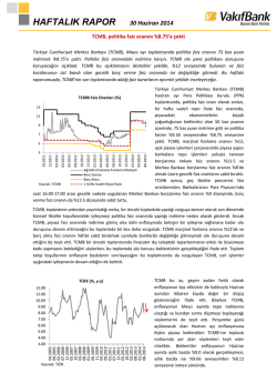 30 Haziran 2014 Haftalık Ekonomi Raporu