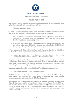 VERGİ MEVZUATINDA GELİŞMELER NİSAN