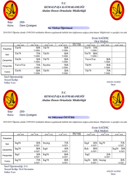 &Ouml;ğretmen Ders Proğramı