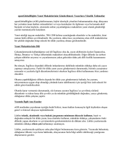 openGlobalRights Yanıt Makalelerinin