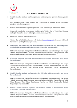 Klinik Araştırmalar