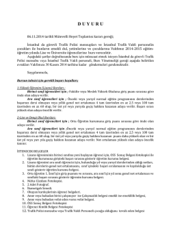 2014-2015 burs duyurusu - İstanbul Trafik Vakfı