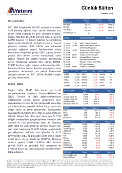 Hisse Senetleri Tahvil &ndash; Bono Ge&ccedil;en hafta TCMB faiz kararı ve kredi