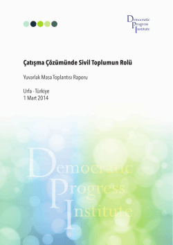 Çatışma Çözümünde Sivil Toplumun Rolü