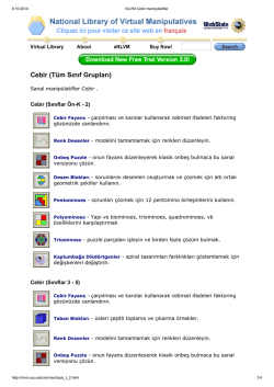 Cebir (Tüm Sınıf Grupları)