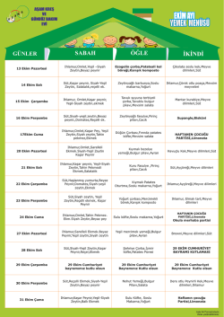 EKİM AYI YEMEK MEN&Uuml;S&Uuml;