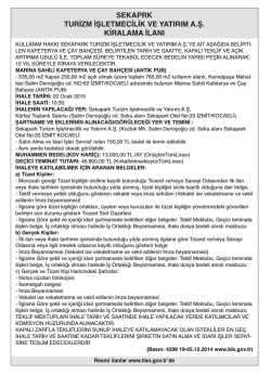 sekaprk turizm işletmecilik ve yatırım a.ş.