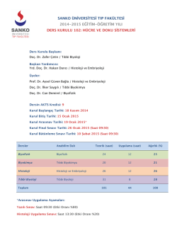 H&uuml;cre ve Doku Sistemleri Ders Kurulu