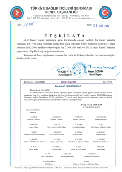 2014 yılı 2. dilim ilave tediye - T&uuml;rkiye Sağlık İş&ccedil;ileri Sendikası