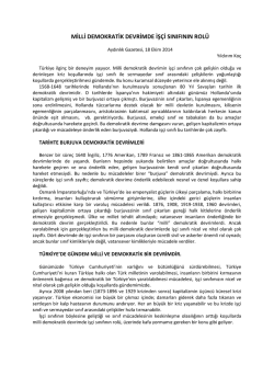 milli demokratik devrimde iş&ccedil;i sınıfının rol&uuml;