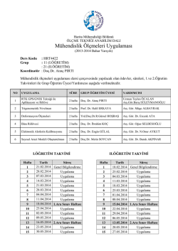 M&uuml;hendislik &Ouml;l&ccedil;meleri Uygulaması