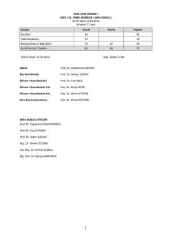 2014-2015 d&ouml;nem ı - Erciyes &Uuml;niversitesi Tıp Fak&uuml;ltesi