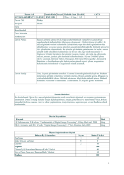 Sayısal G&ouml;r&uuml;nt&uuml; İşleme Ders i&ccedil;eriği..