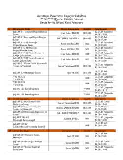 2005-2006 bahar d&ouml;nemi ders programı - Sanat Tarihi