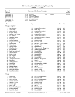 2.8.2014 Event 11 Bayanlar, 100m Serbest/Freestyle Açık