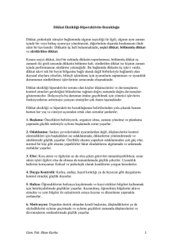 Dikkat Eksikliği Hiperaktivite Bozukluğu ve Beyin Yapısı