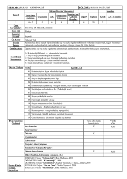 DERS ADI : HUK323 KRİMİNOLOJİ B&Ouml;L&Uuml;M&Uuml; : HUKUK FAK&Uuml;LTESİ