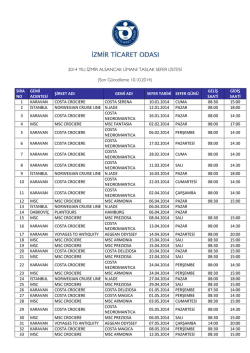2014 YILI İZMİR ALSANCAK LİMANI TASLAK SEFER LİSTESİ (Son