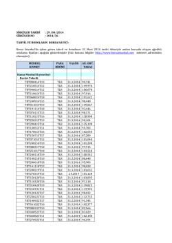 Sirk&uuml;ler 2014-036 - TAHVİL VE BONOLARIN BORSA RAYİCİ
