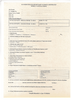 Sporcu Tanıtma Formu - Kayseri Gen&ccedil;lik Hizmetleri ve Spor İl