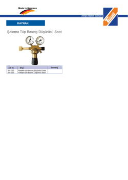 Şaloma Tüp Basınç Düşürücü Saat