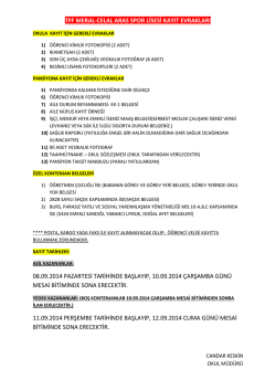 TFF MERAL-CELAL ARAS SPOR LİSESİ KAYIT EVRAKLARI 08.09