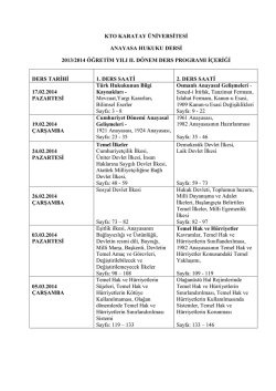 kto karatay &uuml;niversitesi anayasa hukuku dersi 2013/2014 &ouml;ğretim yılı