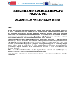 Erasmus+ Programı Sonu&ccedil;ların Yaygınlaştırılması ve
