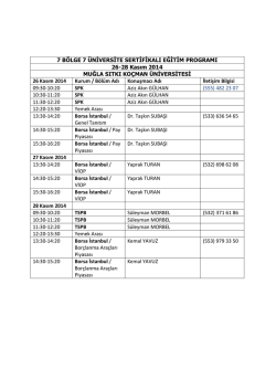 7 B&Ouml;LGE 7 &Uuml;NİVERSİTE SERTİFİKALI EGİTİM PROGRAMI_MUĞLA