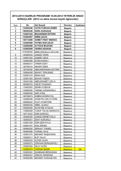 2014-2015 HAZIRLIK PROGRAMI 10.09.2014 YETERLİK SINAV