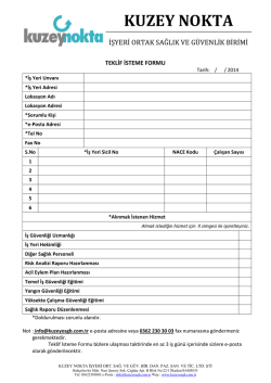 Teklif İsteme Formu