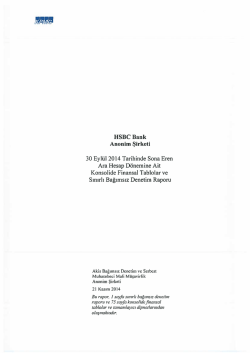 Konsolide Bağımsız Sınırlı Denetim Raporu