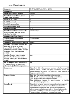 &uuml;niversite yaşamına ge&ccedil;iş