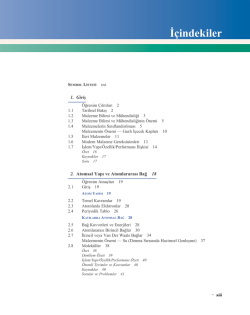 İ&ccedil;indekiler