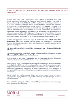 konut ve &ccedil;atılı işyeri kiralarında kira s&ouml;zleşmesinin bildirim yoluyla